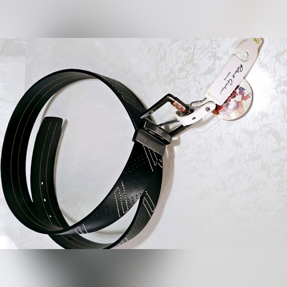 ROBERT GRAHAM REVERSIBLE BELT SIZE 40 NEW WITH TAGS COLOR BLACK GREY